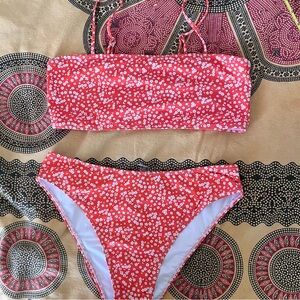 Women’s Size L Orange Floral Swimsuit Set